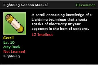 More information about "Lightning Senbon Technique"